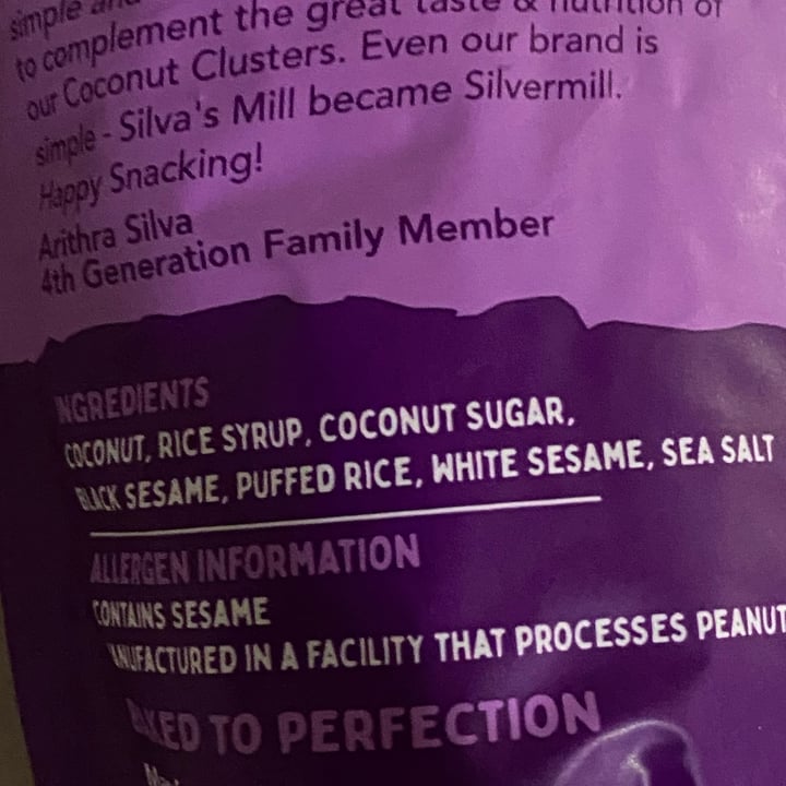 photo of Silvermill coconut clusters with sesame shared by @saveg on  22 Oct 2023 - review