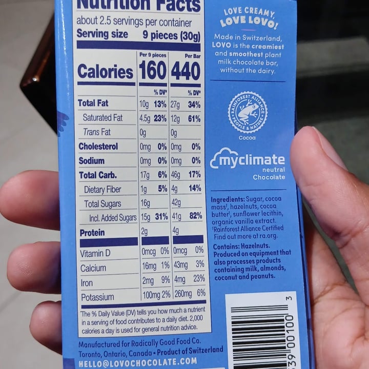 photo of LOVO Hazelnut chocolate shared by @lliguerpr96 on  08 Oct 2024 - review