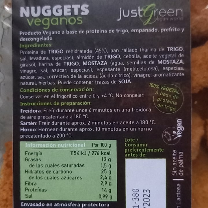 photo of JustGreen Nuggets Veganos shared by @animalsvoices on  11 Oct 2023 - review