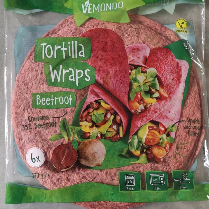 photo of Vemondo Tortilla wraps beetroot shared by @mariversovegan on  09 Nov 2023 - review