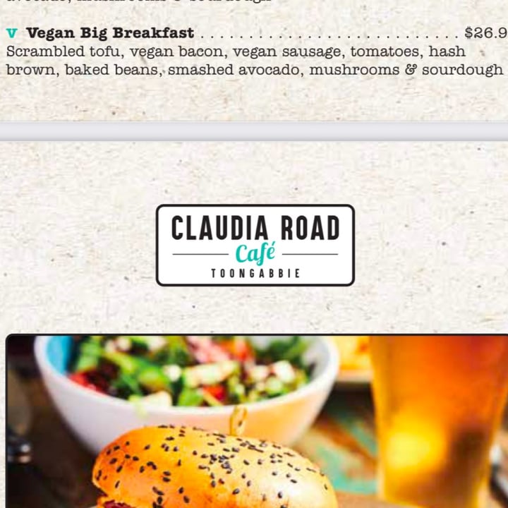 photo of Claudia Road Cafe Vegan Big Breakfast shared by @vegan-friendly on  19 Jan 2025 - review