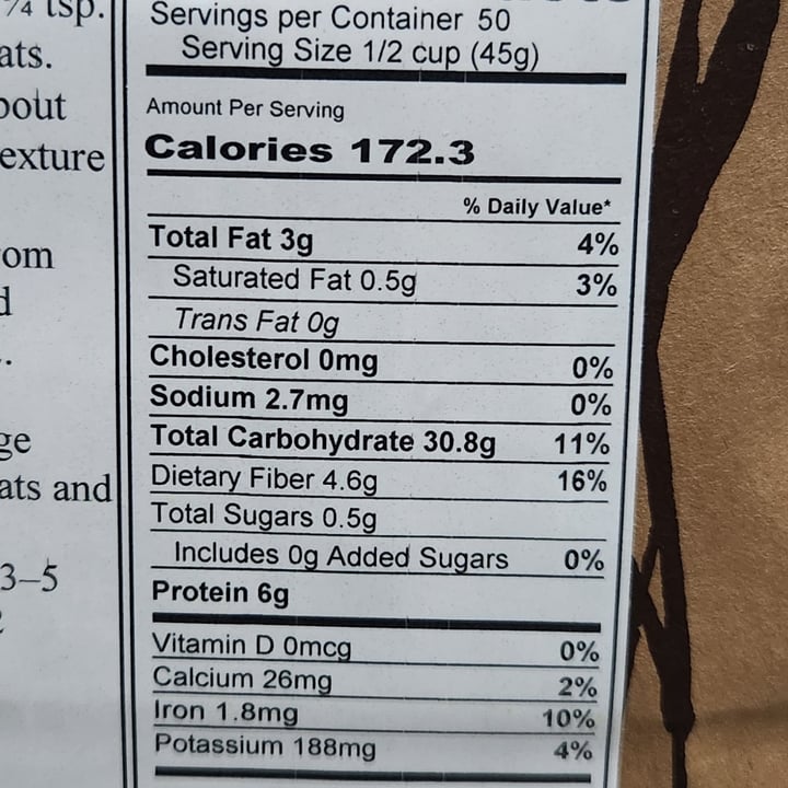 photo of Azure Market organic rolled oats shared by @brtjohns on  09 Aug 2025 - review
