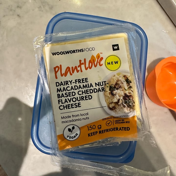 photo of Woolworths dairy free macademia nut-based cheddar cheese shared by @securemonkey88 on  18 Feb 2024 - review