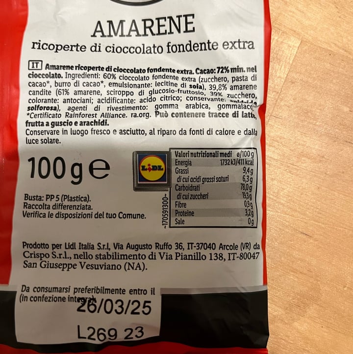 photo of Lidl Deluxe Amarene Ricoperte Di Cioccolato Fondente shared by @linda0597 on  18 May 2025 - review