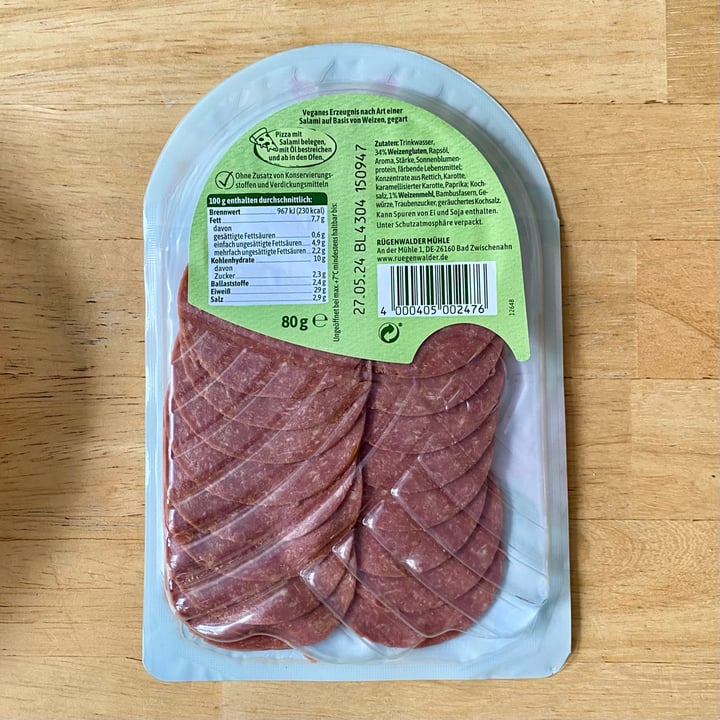 photo of Rügenwalder Mühle vegane mühlen salami feinschmecker art shared by @tsarinaveg on  29 Apr 2024 - review