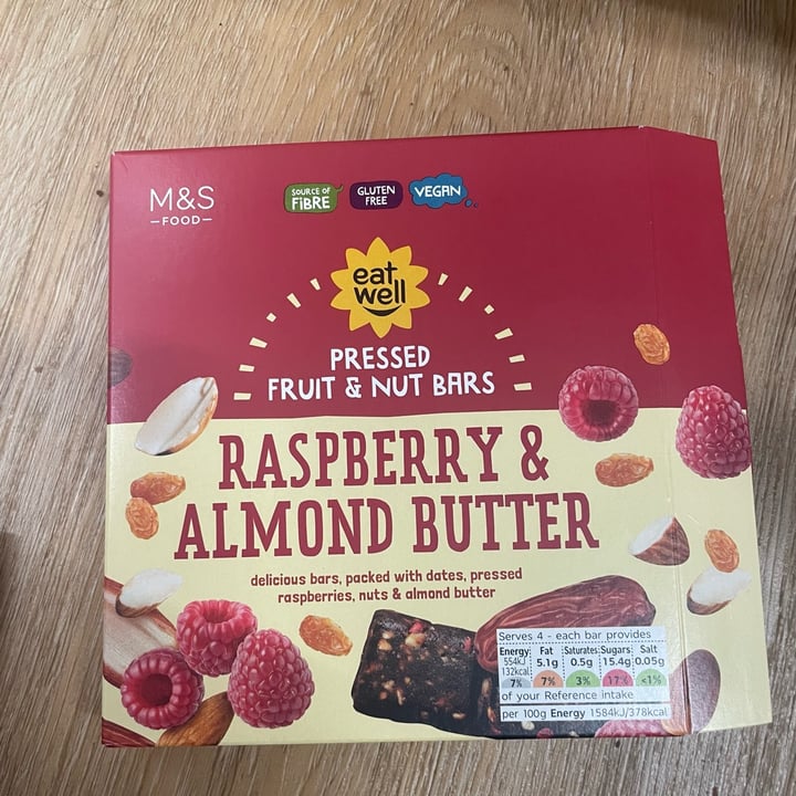 photo of Marks & Spencer Food (M&S) Raspberry & Almond Butter Pressed Fruit & Nut Bars shared by @appleappleamanda on  23 Jul 2024 - review