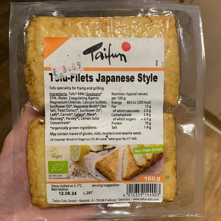 photo of Taifun Tofu-filets japanese style shared by @sofiacoruzzi on  17 Aug 2024 - review