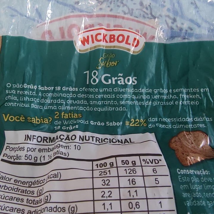 photo of Wickbold Pão De Forma 18 Grãos shared by @vanessamaiolini on  14 Jun 2024 - review