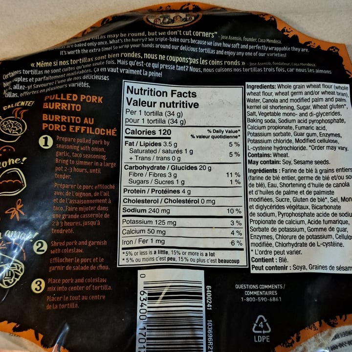 photo of Casa Mendosa Triple Baked Tortillas - Whole Wheat shared by @svraphael88 on  26 Feb 2024 - review