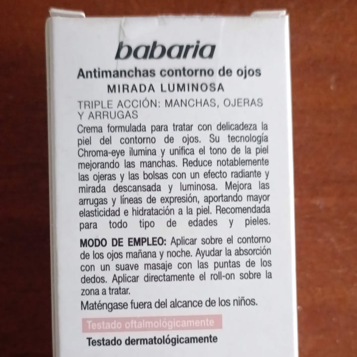 photo of Babaria Contorno de ojos antimanchas shared by @felinavegana on  13 Sep 2025 - review