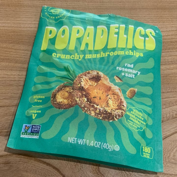 photo of popadelics rad rosemary and sea salt crunchy mushroom chips shared by @madib on  06 Sep 2024 - review