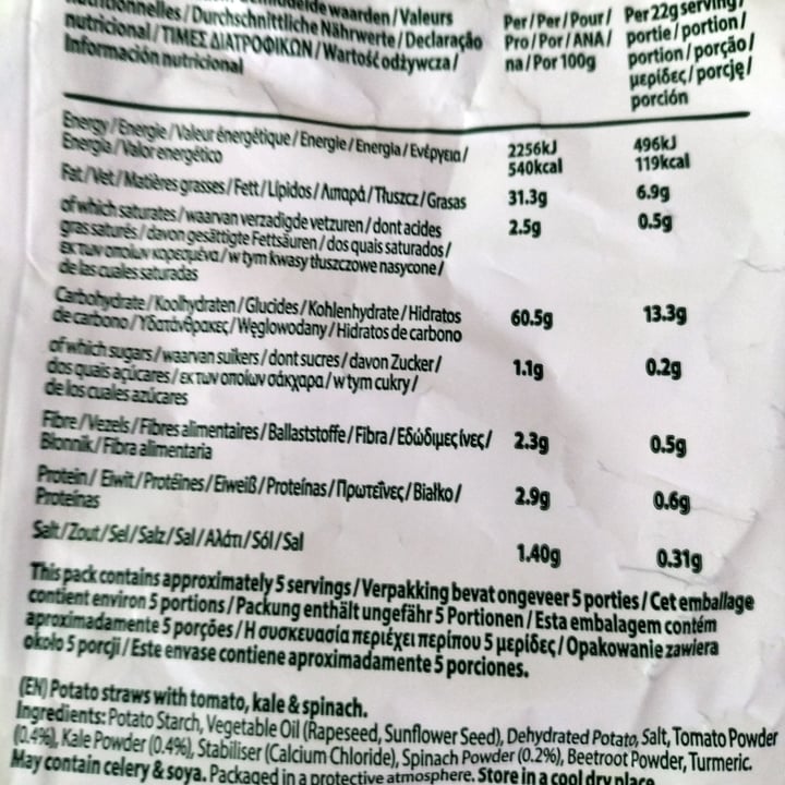 photo of Eat Real Veggie Straws With Kale, Tomato & Spinach shared by @surfswan on  14 Apr 2024 - review