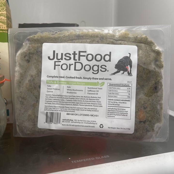 photo of Justfoodfordogs Tofu & Quinoa vegan recipe shared by @veganshugah on  21 Aug 2023 - review