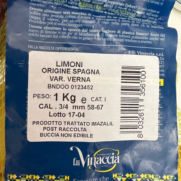 photo of F.lli Vinaccia Limoni - buccia edibile shared by @babette on  04 May 2024 - review
