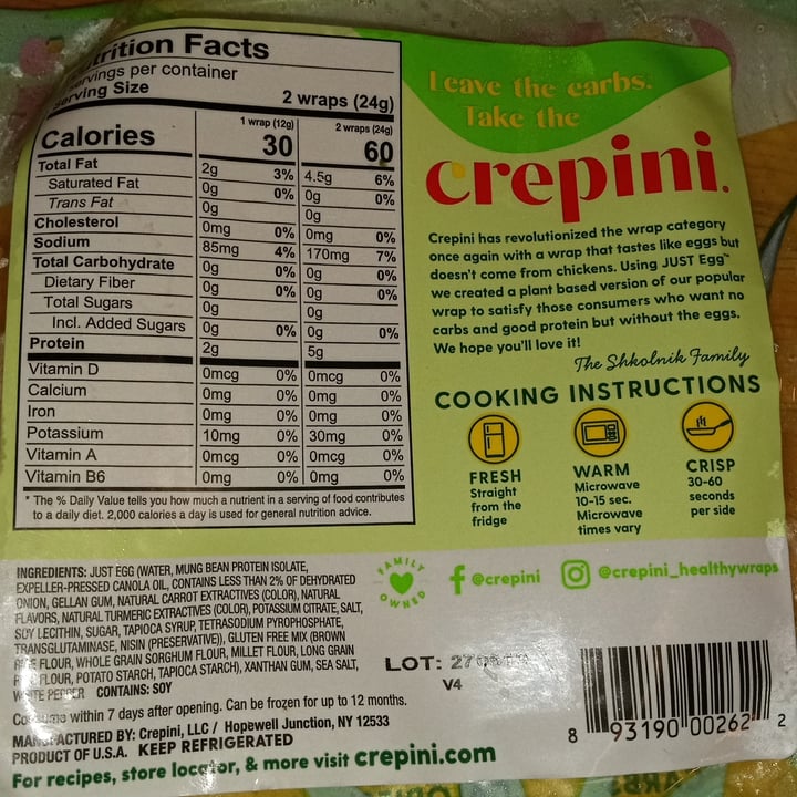 photo of Crepini Plant Based Eggless Wraps shared by @ajisdragon on  17 Oct 2023 - review