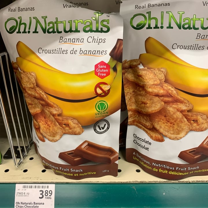 photo of Oh!naturals Chocolate Banana Chips shared by @vegoutvictoria on  10 May 2024 - review
