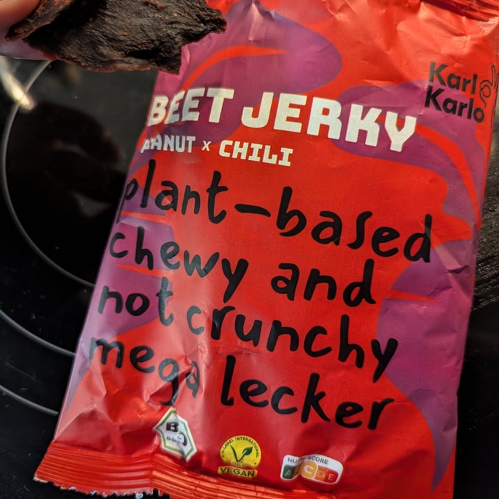 photo of Karl Karlo Beet Jerky - Peanut & Chili shared by @tomvsiddons on  22 Sep 2024 - review