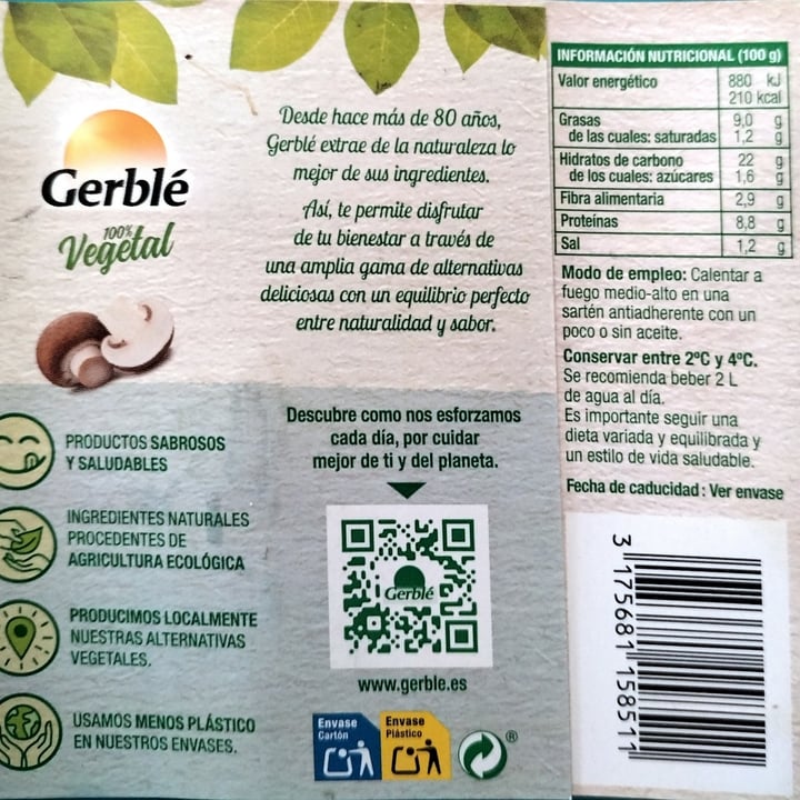 photo of Gerblé hamburguesa de tofu champiñones shared by @surfswan on  07 May 2024 - review