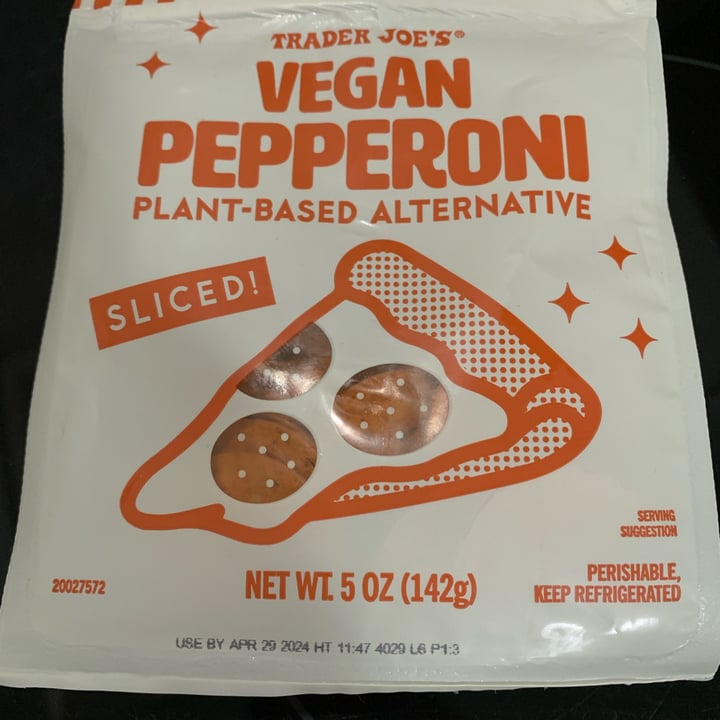 photo of Trader Joe's vegan pepperoni shared by @onehungryvegan on  15 Apr 2024 - review