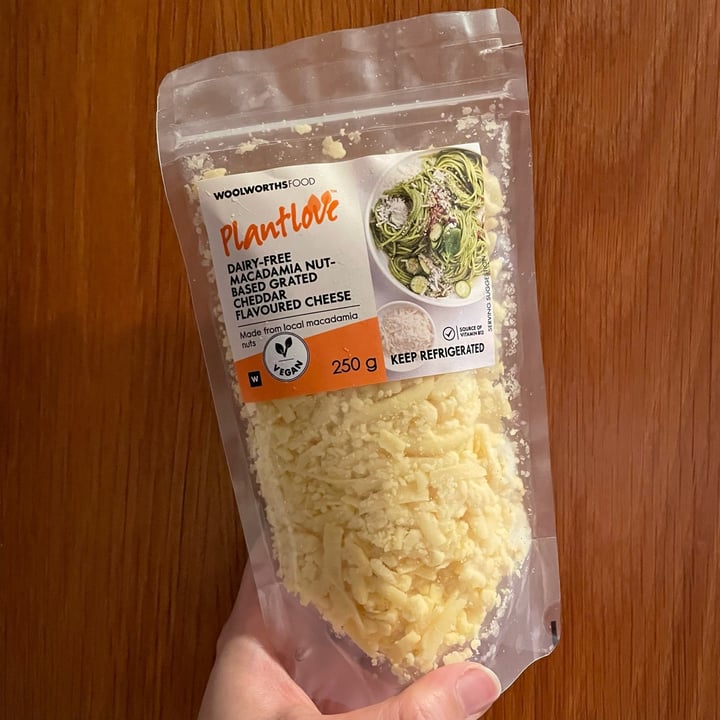 photo of Woolworths dairy free macademia nut-based cheddar cheese shared by @annika-m on  22 Mar 2024 - review