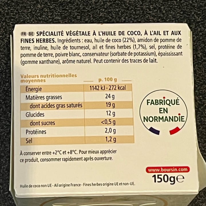 photo of Boursin plant based garlic and herbs shared by @eeyoreblack on  10 Sep 2025 - review