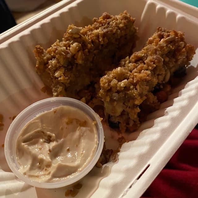 Photo of the dish “Crumble de Banana y Arandanos”