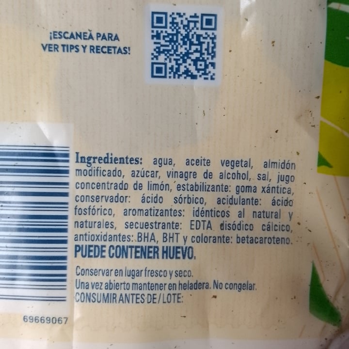 photo of Hellmann’s mayonesa vegana shared by @nataliadelvalle on  17 Jul 2025 - review