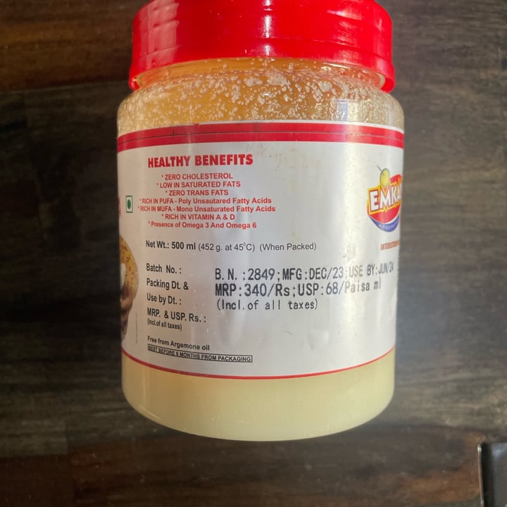 photo of Emkay Food Products Vegan Ghee shared by @khushire on  04 Jan 2024 - review