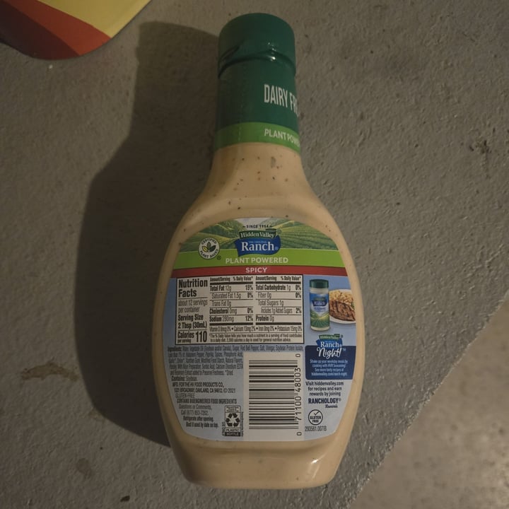 photo of Hidden Valley plant powered spicy ranch shared by @teknevra on  17 Jun 2024 - review