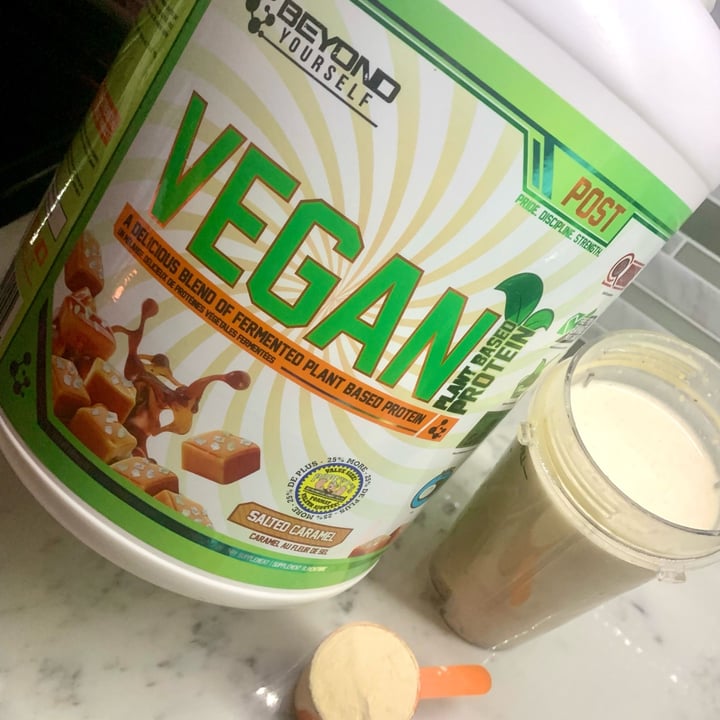 photo of Beyond Yourself Vegan Protein Powder Salted Caramel shared by @veganvanman on  11 May 2024 - review