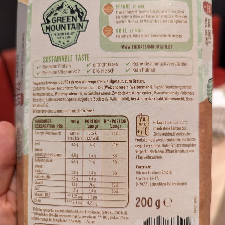 photo of The Green Mountain Plant-based Steak shared by @alainasparagus on  27 Aug 2024 - review