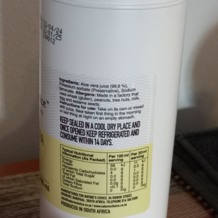 photo of Nature's Choice Aloe vera juice shared by @ronelle on  07 Aug 2024 - review