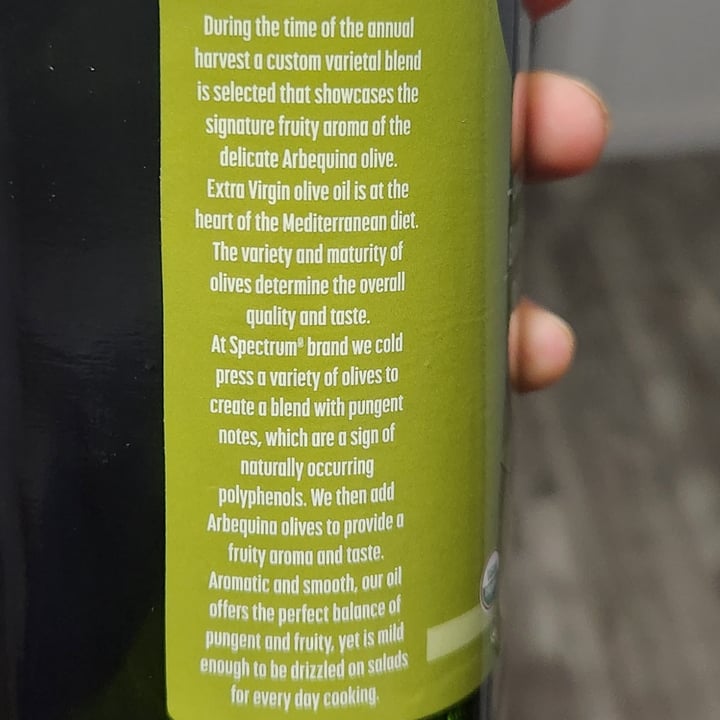 photo of Spectrum Culinary organic extra virgin olive oil shared by @brtjohns on  07 Oct 2025 - review