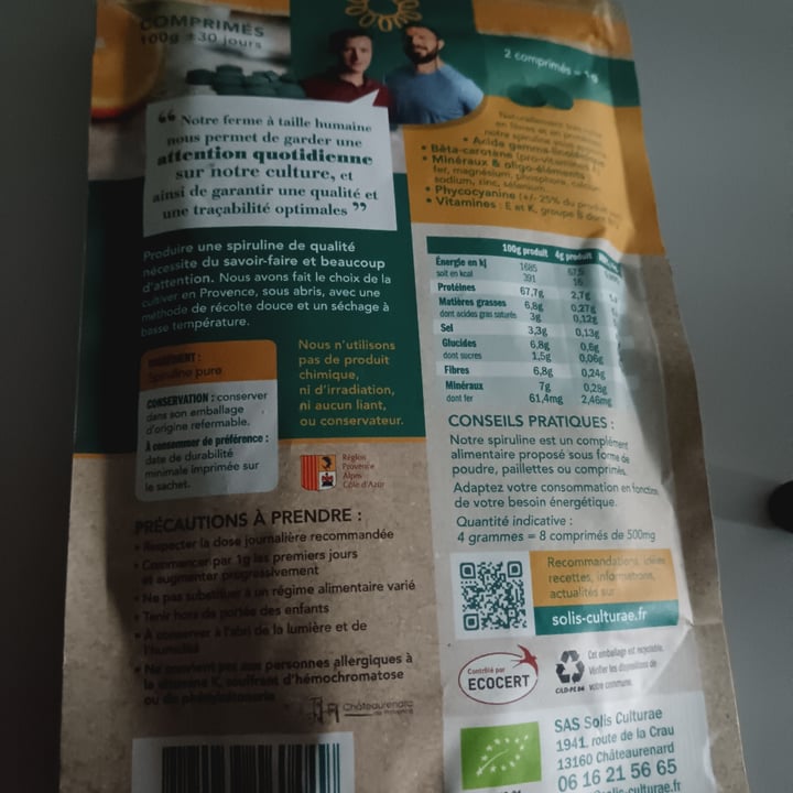 photo of Solis spiruline shared by @sandrine on  04 May 2024 - review