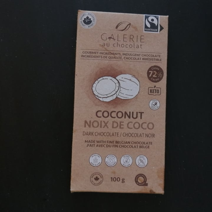 photo of Galerie Au Chocolat coconut dark chocolate shared by @vegan-me on  14 Nov 2023 - review