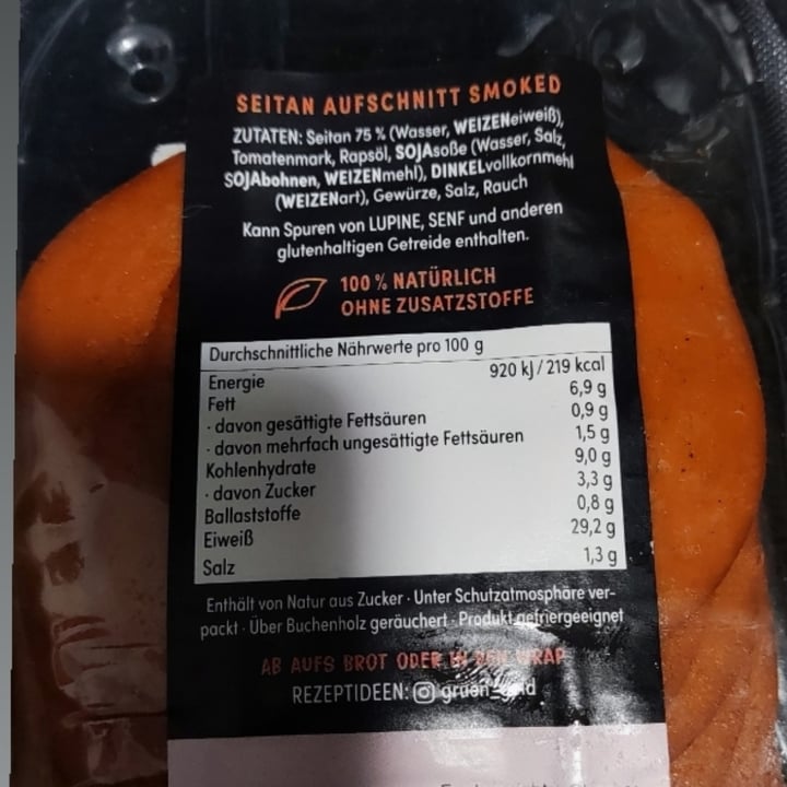 photo of Grün Gold Seitan Aufschnitt Smoked shared by @felika on  05 May 2025 - review