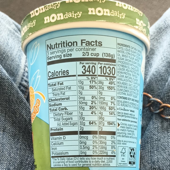 photo of Ben & Jerry's "Milk" & Cookies Non-Dairy Frozen Dessert shared by @quadantics on  07 Jul 2024 - review