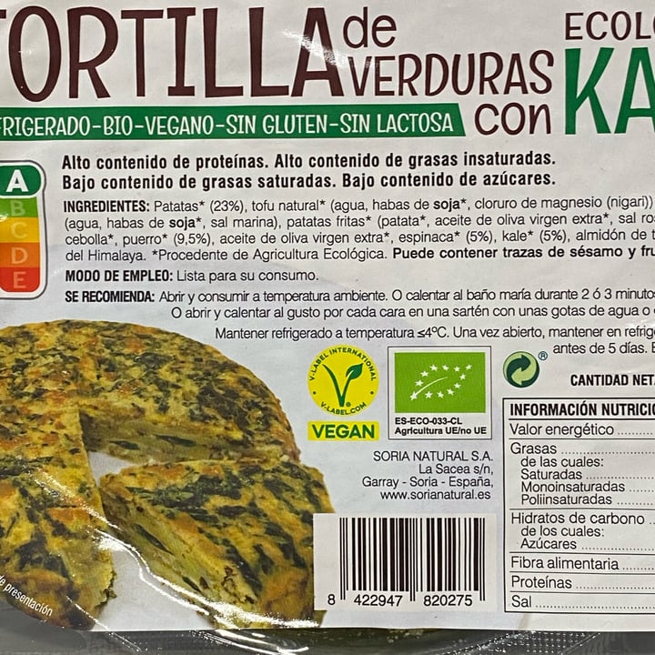 photo of Soria Natural Tortilla de Verduras con Kale shared by @lauratorrico on  21 May 2024 - review