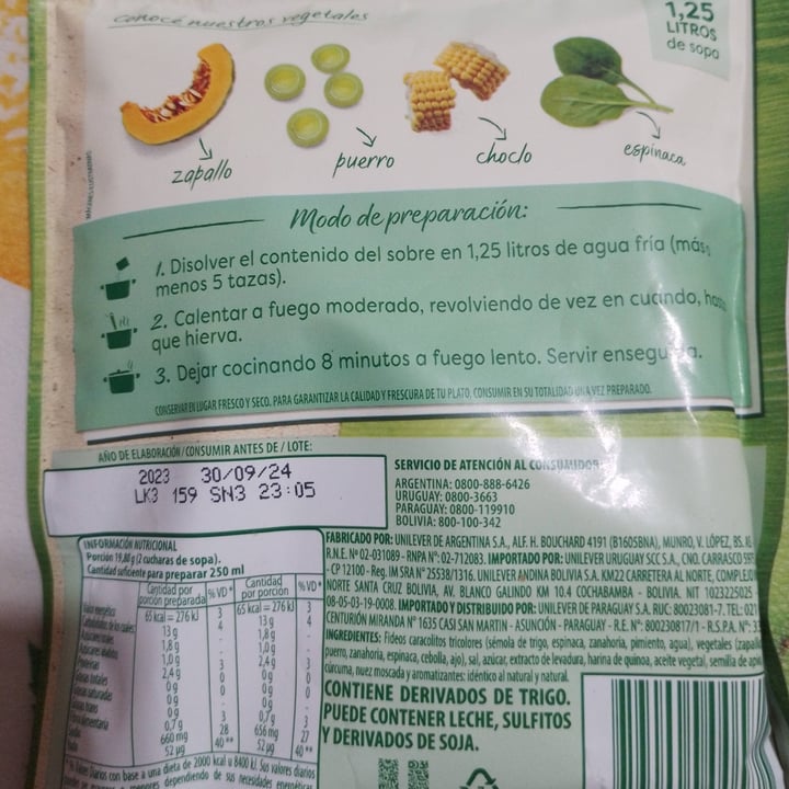 photo of Knorr Sopa Caracoles Vegetales shared by @vegananivel5 on  11 Oct 2023 - review