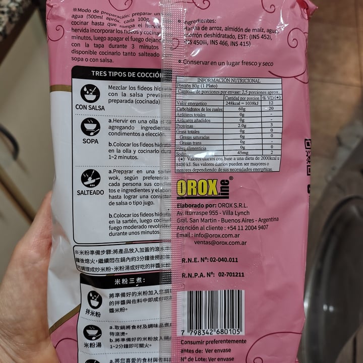 photo of Orox alimentos Fideos De Arroz Spaghetti Con Morrón shared by @ncdn on  03 Oct 2025 - review