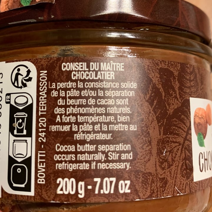 photo of Bovetti Pâte À Tartiner Bio Noisettes Chocolat Noir shared by @roserose on  19 Mar 2024 - review
