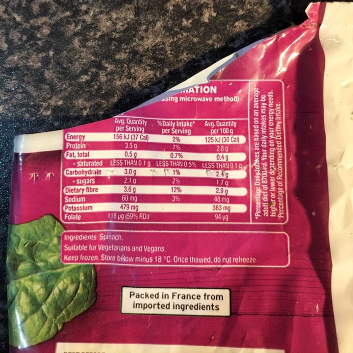 photo of Market Fare Spinach shared by @helenevegan on  24 Jul 2025 - review