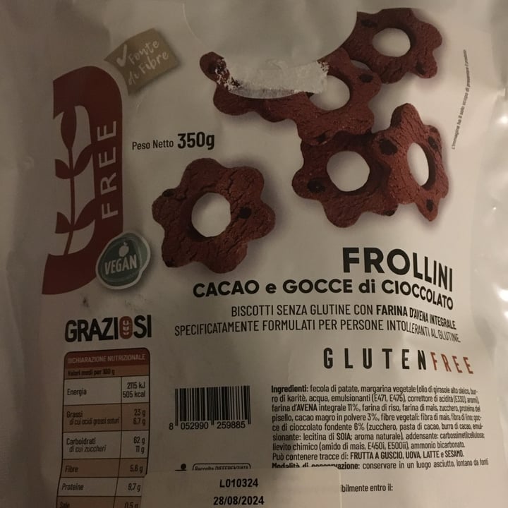 photo of Graziosi frollini cacao e gocce di cioccolato shared by @lucciola on  02 May 2024 - review
