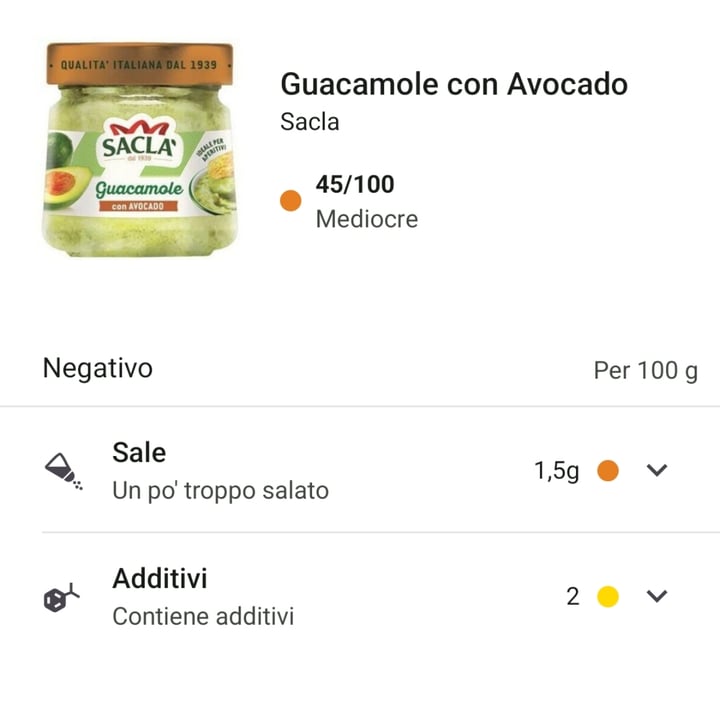 photo of Sacla Guacamole avocado shared by @lapalissia on  23 Aug 2025 - review