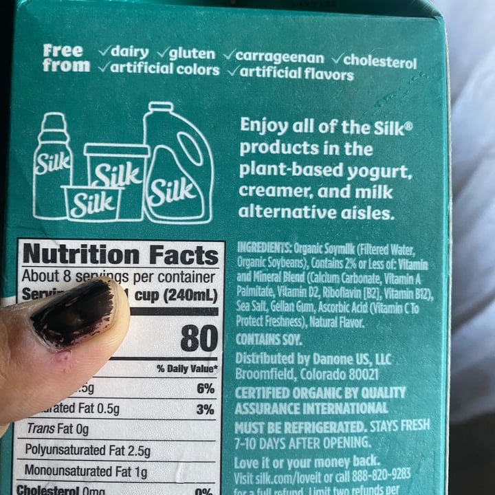 photo of Silk Organic Unsweet Soymilk  shared by @rogerfriday on  18 Sep 2023 - review