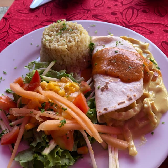 Photo of the dish “Vegan Creppe With Salad (Menu del Día)”