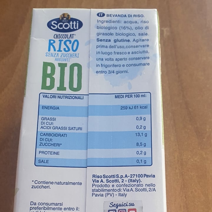 photo of Riso Scotti Chiccolat Riso Senza Zuccheri Aggiunti BIO shared by @chiaraar on  17 Aug 2024 - review