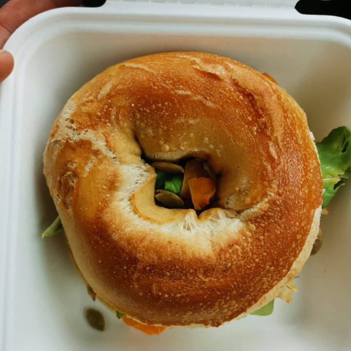photo of Juvenate Conscious Eatery "Salmon"(Smokey Carrot) And Vegan Cream Cheese Bagel shared by @darlingwombat70 on  21 Dec 2023 - review