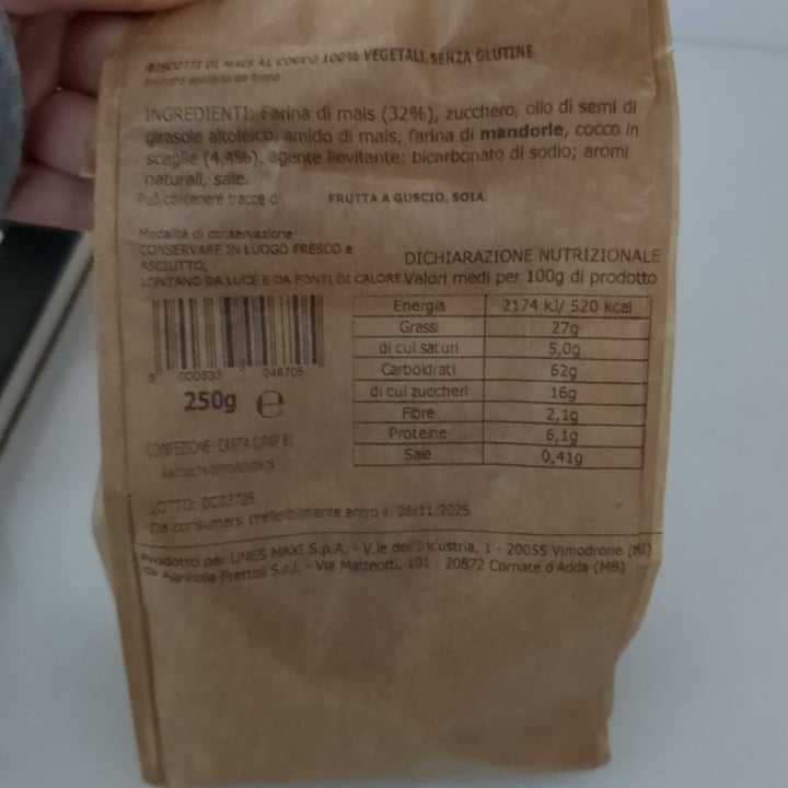 photo of Il Viaggiator Goloso biscotti mais e cocco shared by @chiaraabillion on  23 May 2025 - review