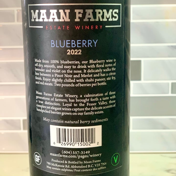 photo of Maan Farms Estate Winery Blueberry shared by @veganvanman on  09 May 2024 - review